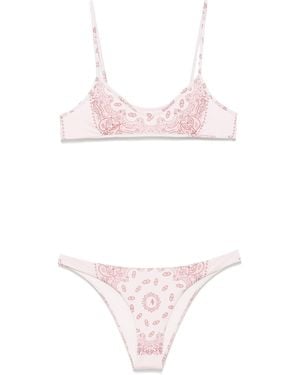 The Attico Paisley-print Bikini - Pink