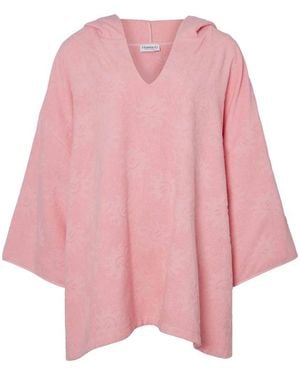 Hunza G Sunny Towelling Hooded Poncho - Pink
