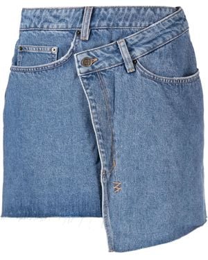 Ksubi Logo-tag Asymmetric Denim Miniskirt - Blue