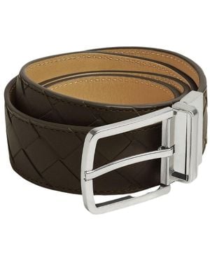 Bottega Veneta Intrecciato Leather Belt - Brown