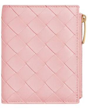Bottega Veneta Intrecciato Small Bi-fold Wallet - Pink