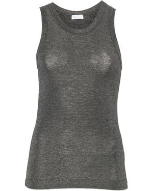 Brunello Cucinelli Metallic-effect Sleeveless Top - Grey