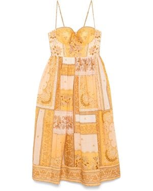 Zimmermann Lucky Corset Midi Dress - Natural