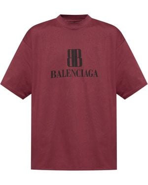 Balenciaga Logo-print T-shirt - Red