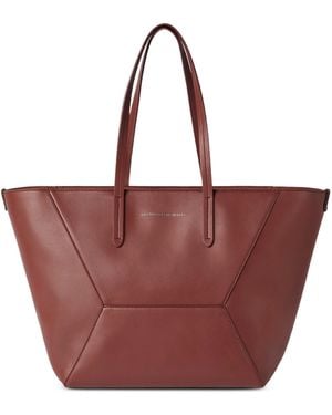 Brunello Cucinelli Leather Shopping Bag - Red