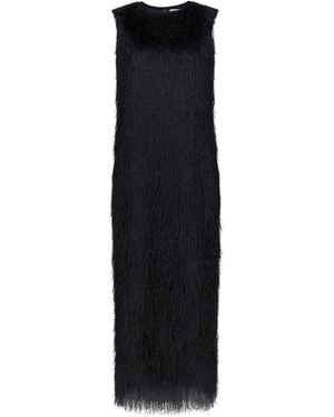 Loulou de Saison Tiwa Maxi Fringed Dress - Black