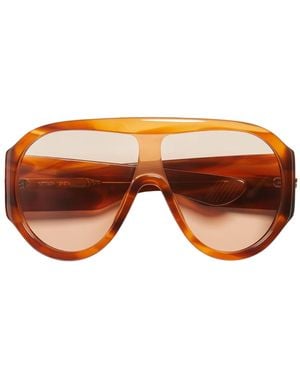 Bottega Veneta Scudo Shield Sunglasses - Orange