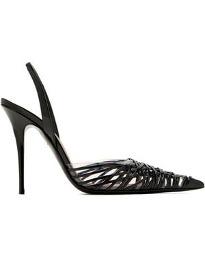 AMINA MUADDI 105mm Lori Slingback Court Shoes - Metallic
