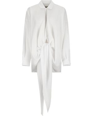 DARKPARK Romy Light Cotton Popeline Drap Shirt In White