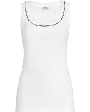 Brunello Cucinelli Ribbed Tank Top - White
