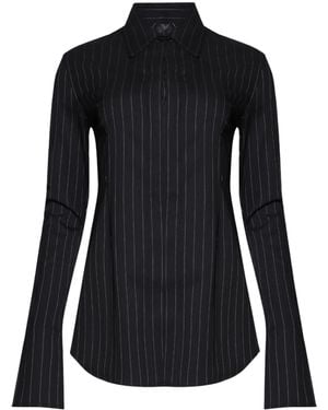 Mugler Pinstripe Shirt - Black