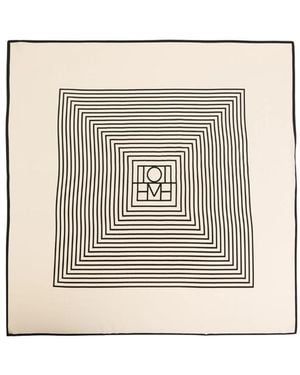 TOTEME Centered Monogram Silk Scarf - Natural