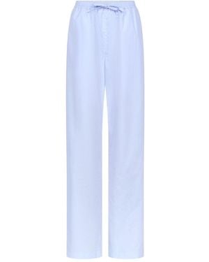 Loulou de Saison Sero Lds Cotton Poplin Trousers - Blue