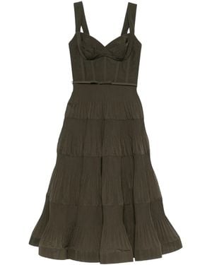 Zimmermann Pleated Draped Midi Dress - Green