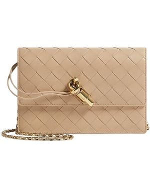 Bottega Veneta Andiamo Pouch On Chain - Natural