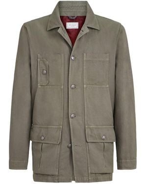 Brunello Cucinelli Cotton And Linen Canvas Outerwear Jacket - Grey