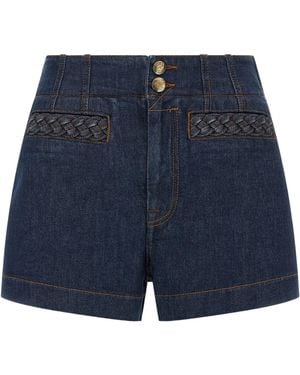 Zimmermann Awaken Braided-trim Shorts - Blue