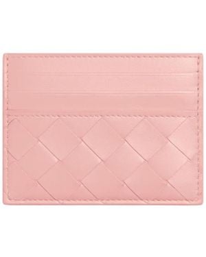 Bottega Veneta Intrecciato Leather Card Holder - Pink