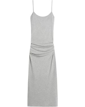 TOTEME Draped Slip Dress Pale Gray Mèlange