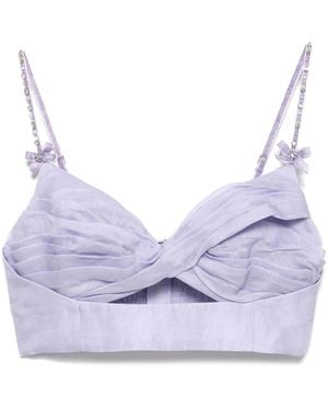 Zimmermann Crush Twist Front Bralette - Blue