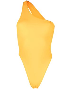 Louisa Ballou Plunge One-shoulder Cut-out Swimsuit - Yellow