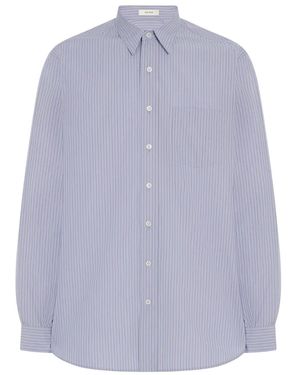 The Row Striped Patch-pocket Shirt - Purple