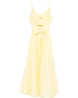 Zimmermann Shirred Mini Dress With Adjustable Straps And Cut-Out Detail - Yellow