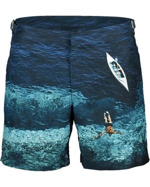 Orlebar Brown Bulldog Photograph-print Swim Shorts - Blue