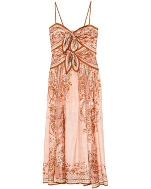 Zimmermann Aster Silk Long Dress - Pink