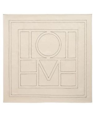 TOTEME Embroidered Monogram Silk Scarf Ivory - Natural
