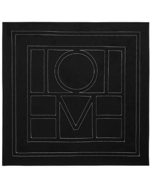 TOTEME Embroidered Monogram Silk Scarf Black