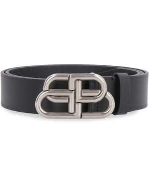 Balenciaga Bb Leather Belt - Black