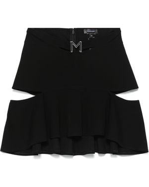 Mugler M-plaque Cut-out Mini Skirt - Black