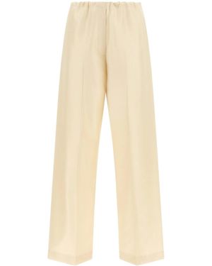 The Row Beta Silk Trousers - Natural