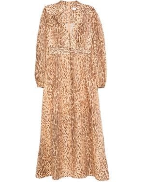 Zimmermann Leopard-print Button-front Dress - Natural