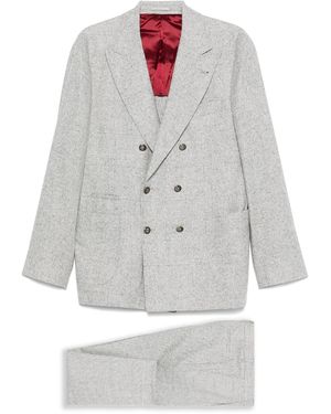 Brunello Cucinelli Double-breasted Blazer - Gray