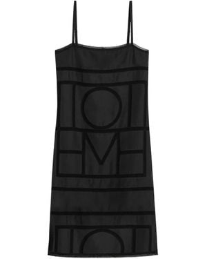 TOTEME Monogram Silk Dress - Black