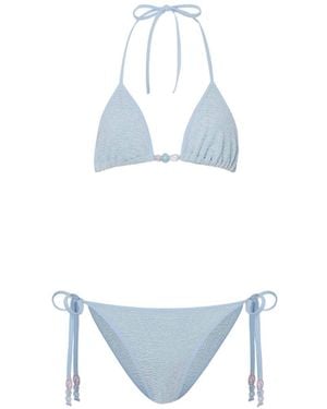 Hunza G Gina Beaded Bikini - White