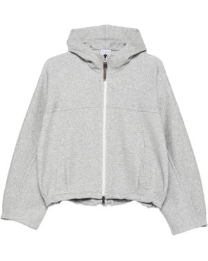 Brunello Cucinelli Ersey Zip-up Hoodie - White