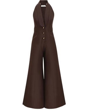 Zimmermann Alchemy Tuxedo Jumpsuit - Brown