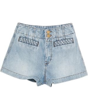 Zimmermann Indra Braided-trim Shorts - Blue