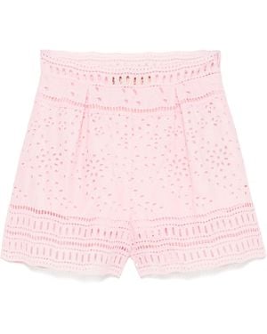 Ermanno Scervino Broderie-anglaise Shorts - Pink