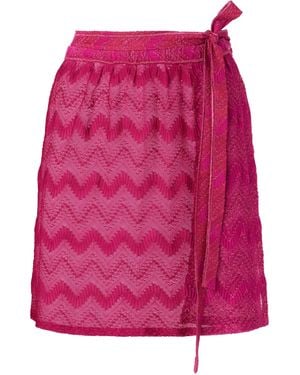 Missoni Zigzag Pattern Mini Skirt - Pink