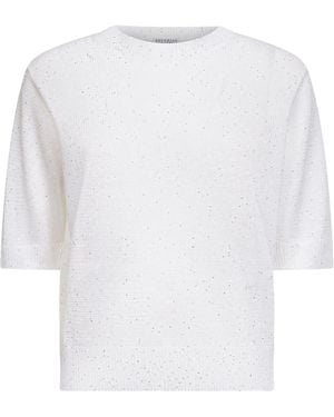 Brunello Cucinelli Sequin-embellishment T-shirt - White
