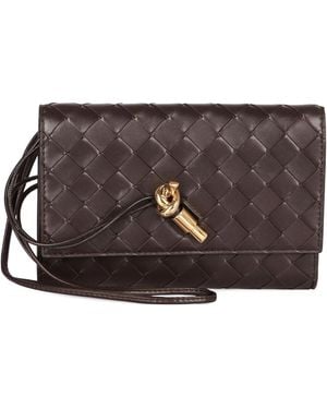 Bottega Veneta Andiamo Leather Clutch - Brown