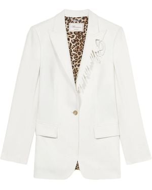 Blumarine Logo-embroidered Blazer - White