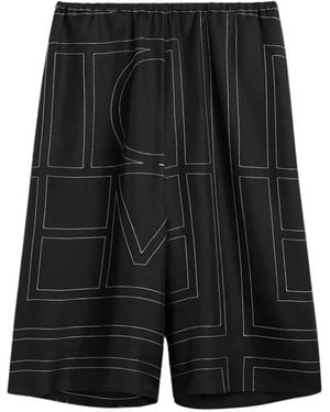 TOTEME Monogram Silk Pj Culottes Black