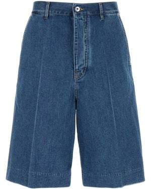 Bottega Veneta Pressed-crease Denim Shorts - Blue