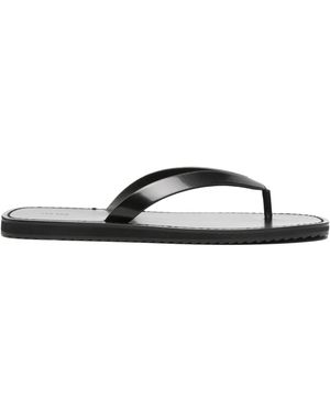 The Row City Leather Flip Flops - White