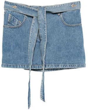 The Attico Belted Mini Skirt - Blue